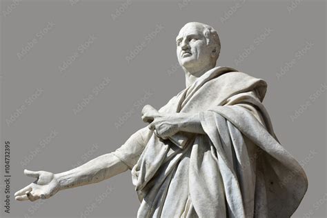 Cicero, the greatest orator of Ancient Rome. Marble statue in front of ...