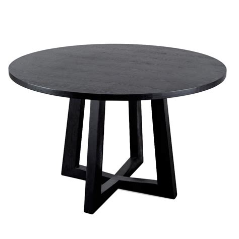 Zed Wooden Round Dining Table, 120cm, Black