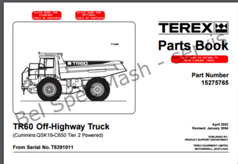 Literature - Terex Dump Truck Parts