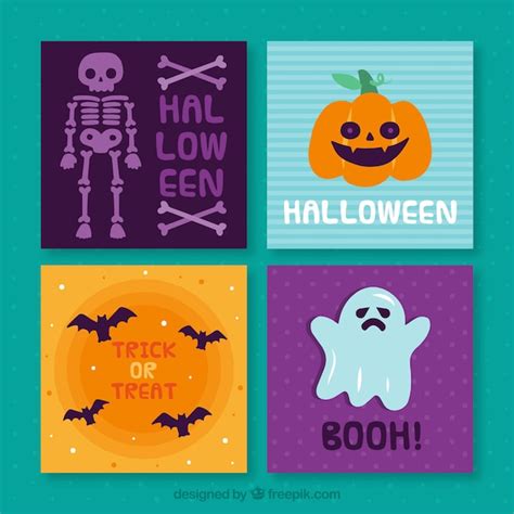 Free Vector | Cute halloween cards