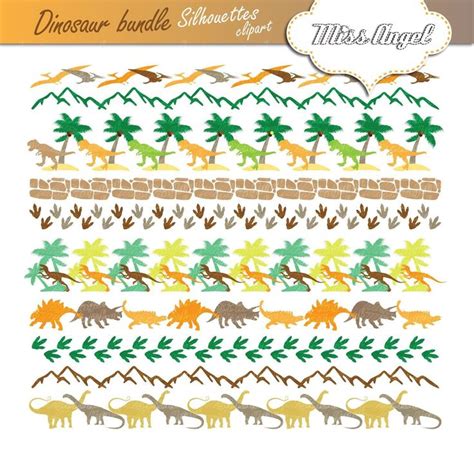 Dinosaur Digital Borders Clip art. Small Commercial Use. | Etsy | Clip art borders, Clip art ...