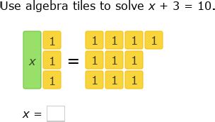 IXL - Model and solve equations using algebra tiles (Algebra 1 practice)