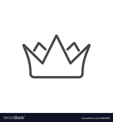 Crown icon line king symbol Royalty Free Vector Image