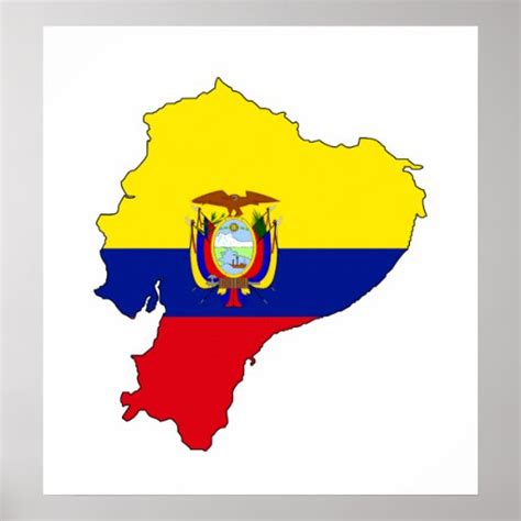 Ecuador Flag Map full size Print | Zazzle