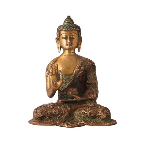 Brass Buddha Statue in Meditation Pose