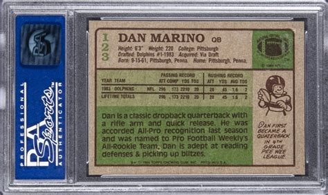 Lot Detail - 1984 Topps #123 Dan Marino Rookie Card - PSA GEM MT 10