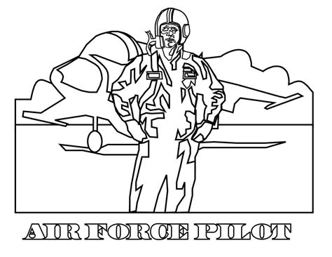 Air Force Pilot coloring page - Download, Print or Color Online for Free