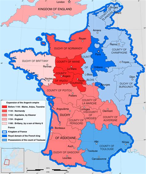 Expansion of Angevin Empire in Kingdom of France | France map, House of plantagenet, Eleanor of ...