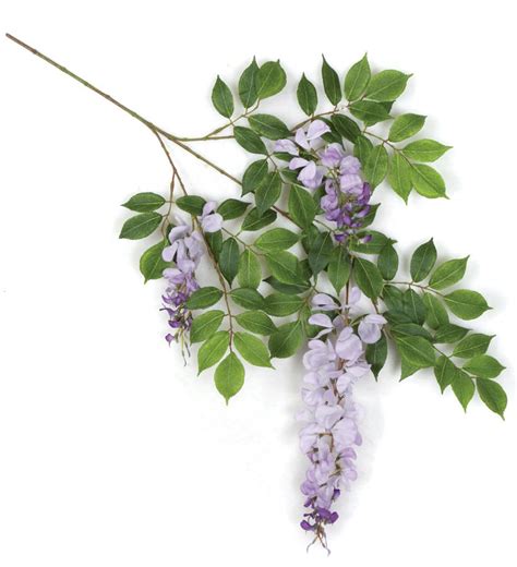 Earthflora > Faux Flowering Branches > 27" Wisteria Branch - Purple ...