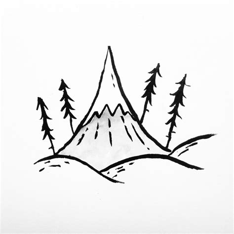 Simple Mountain Drawing | Free download on ClipArtMag