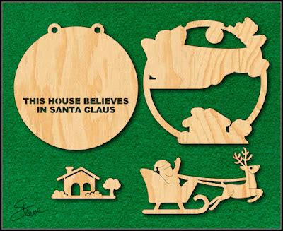 Scrollsaw Workshop: This House Believes in Santa Claus Scroll Saw Pattern.