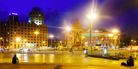 Night View of Plaza De Espana Editorial Photography - Image of ...