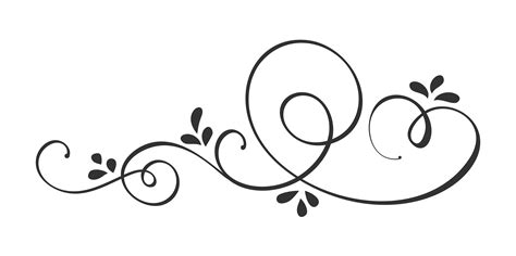Vector Hand Drawn Calligraphic Spring Flourish Design Elements. Floral light style decor for web ...