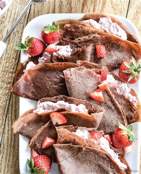 Strawberry Cheesecake Chocolate Crepes - PinkWhen