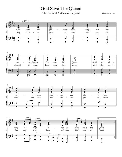 God Save The Queen Sheet music for Piano (Solo) Easy | Musescore.com