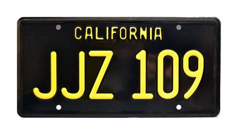 License Plate BULLITT JJZ 109 CA Black/Yellow - StangStuff