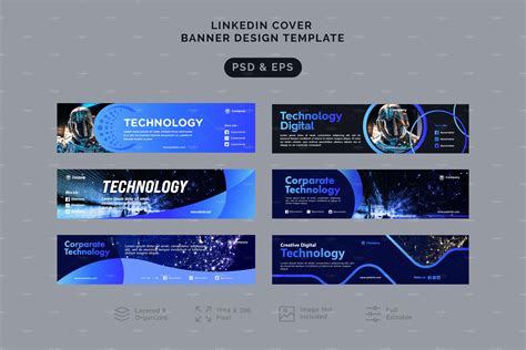 6 Technology Linkedin Banner | Creative Market