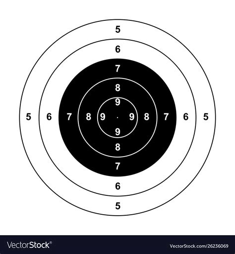 Blank gun target paper shooting target targe Vector Image