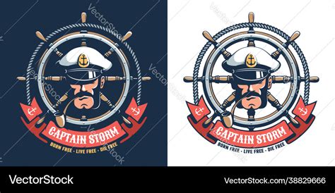 Vintage seafarer emblem Royalty Free Vector Image