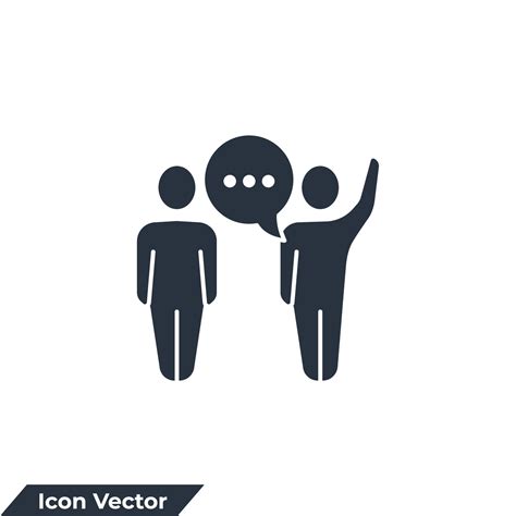 communication icon logo vector illustration. Speaking People symbol template for graphic and web ...