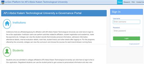 KTU Login: Abdul Kalam Technological University | Academics