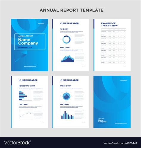 005 Modern Annual Report Template With Cover Design Vector throughout Annual Report Template ...