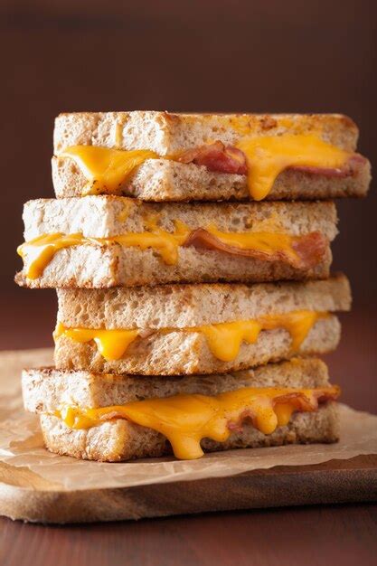 Premium Photo | Grilled cheese and bacon sandwich