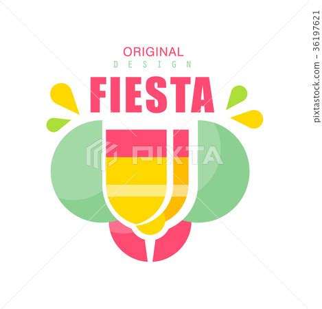 Fiesta original logo design, colorful label for a - Stock Illustration ...