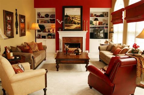 Red Living Rooms Design Ideas, Decorations, Photos