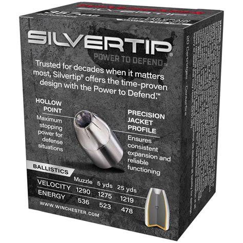 Winchester Silvertip 357 Magnum 145gr JHP Handgun Ammo - 20 Rounds | Sportsman's Warehouse