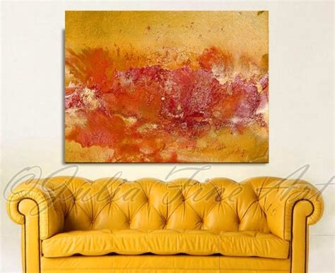 Yellow and Orange Abstract Art Modern Painting Large Print