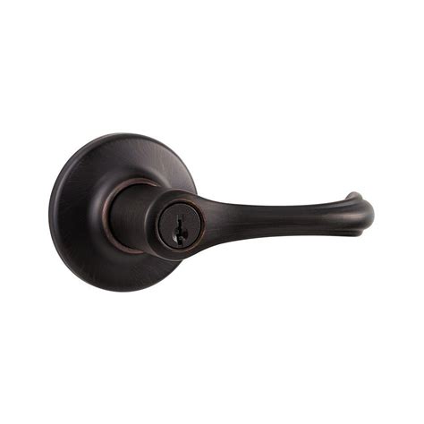 Kwikset Dorian Venetian Bronze Entry Door Lever-405DNL 11P 6AL RCS K4 - The Home Depot