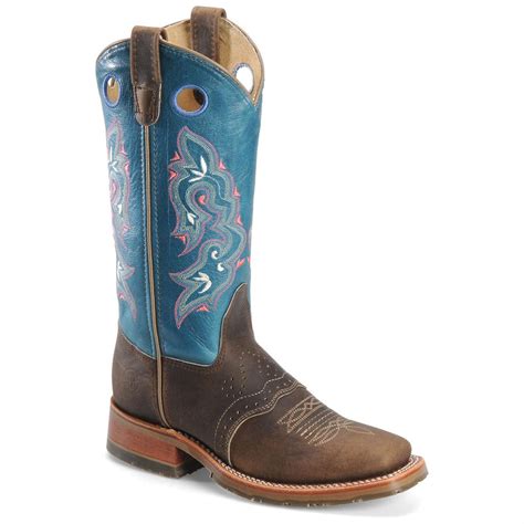 Women's Double-H® 12" Domestic Square Toe ICE™ Roper Western Boots - 612742, Cowboy & Western ...