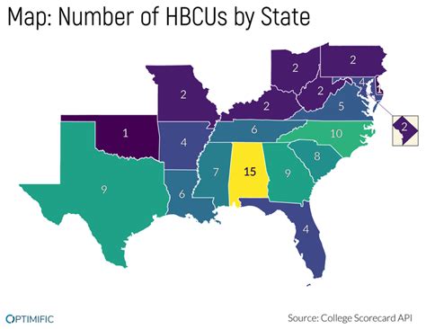 Map - Number of HBCUs by State | Simone Roy