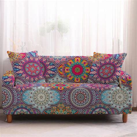 Bohemia Slipcovers Sofa Cover Mandala Pattern | Sectional couch cover ...