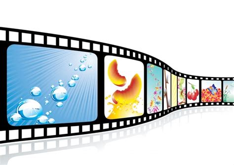 Movie background film strip icon shiny colorful 3d Vectors graphic art designs in editable .ai ...