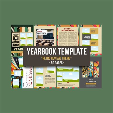 Nostalgic High School Yearbook Template With Retro Revival Theme - Etsy