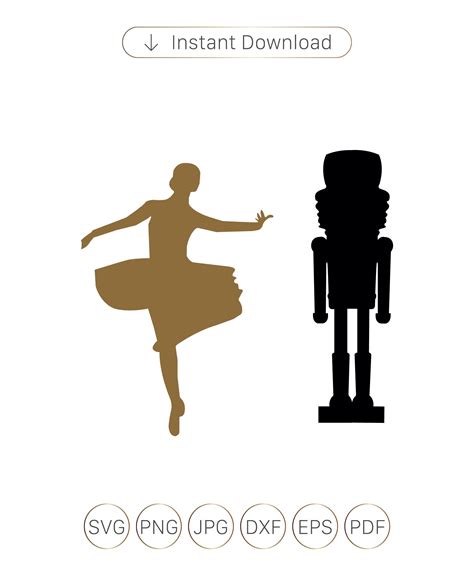 Nutcracker Ballet Silhouette Svg Nutcracker Clipart Silhouette | Etsy