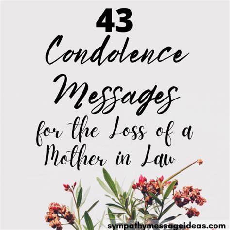 Condolence Messages for Loss of a Mother in Law - Sympathy Message Ideas