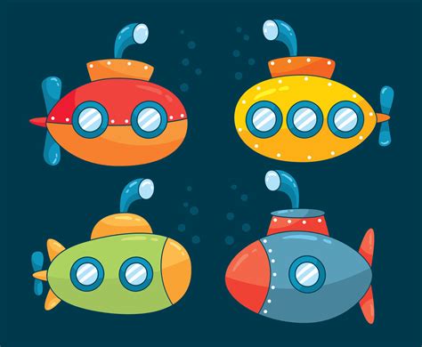 Cartoon Submarines Vector Vector Art & Graphics | freevector.com