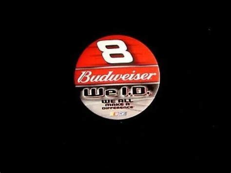 #8 DALE EARNHARDT Jr Nascar Racing Driver Budweiser Beer Button We ID ...