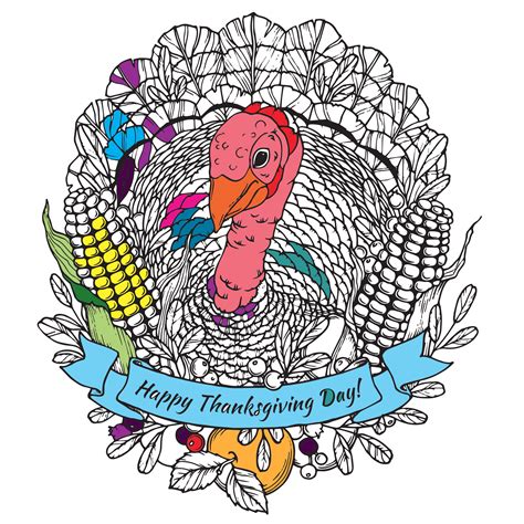 Happy thanksgiving turkey mandala by frauleinfreya | Thanksgiving - Coloring pages for adults ...