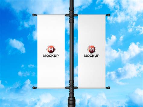 Free Lamp Post Banner Mockup Design - Mockup Planet