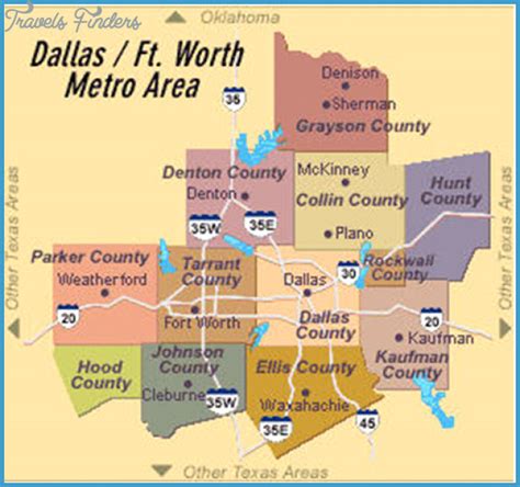 Dallas Fort Worth Metro Map - TravelsFinders.Com