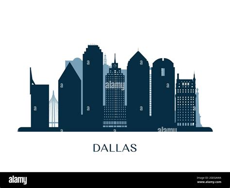 Dallas skyline, monochrome silhouette. Vector illustration Stock Vector ...