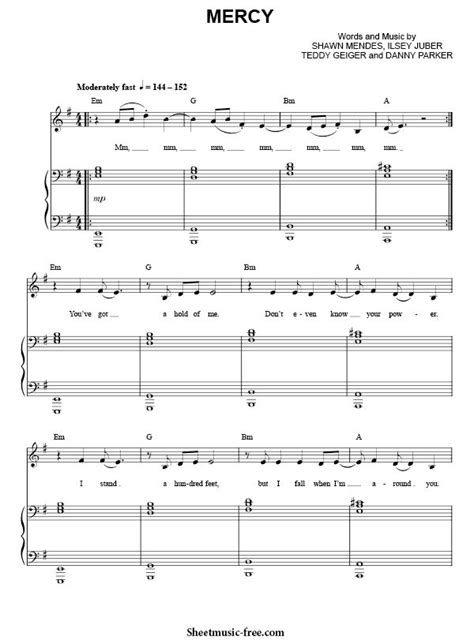 Mercy Sheet Music Shawn Mendes Mercy Piano Sheet | Sheet music, Piano sheet, Shawn mendes