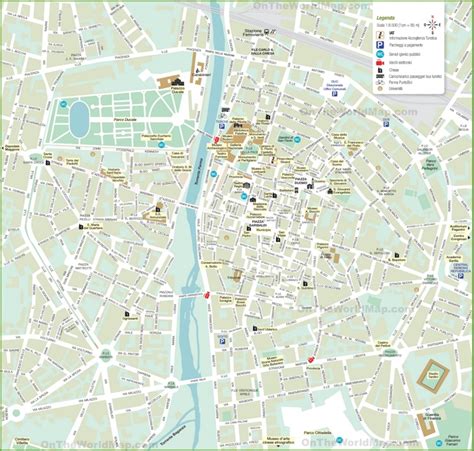 Tourist map of Parma city centre