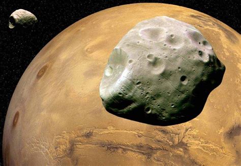 Mars with Phobos and Deimos | Espaço e astronomia, Planetas, Teoria da ...