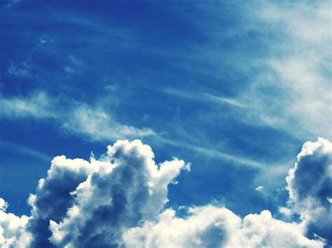 bright, Blue, Sky, With, Fluffy, Clouds Wallpapers HD / Desktop and Mobile Backgrounds