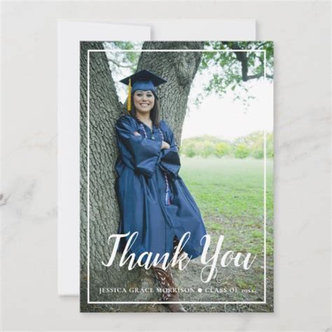 Modern 2023 Graduate Graduation Photo Thank You Card | Zazzle